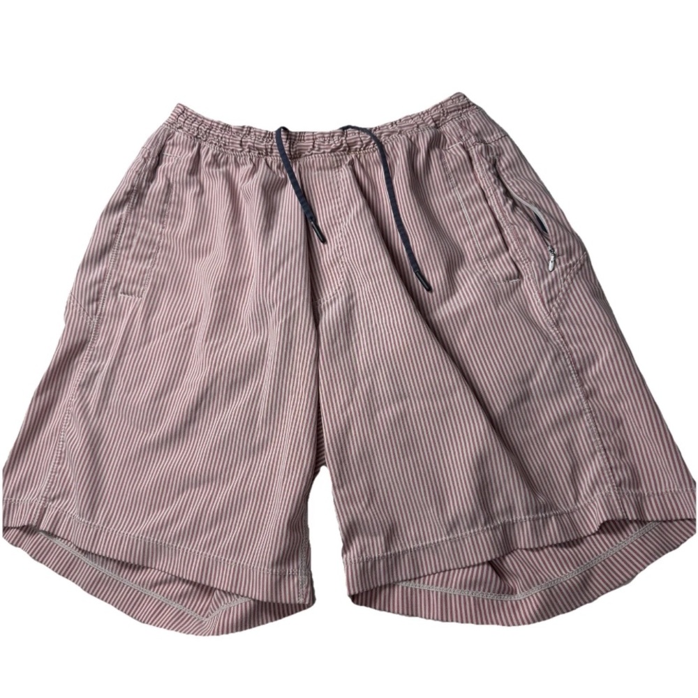 Men's Birddogs Striped Shorts Red White Boom Boomstick SZ L Extend 9” Beach EUC - Picture 12 of 13